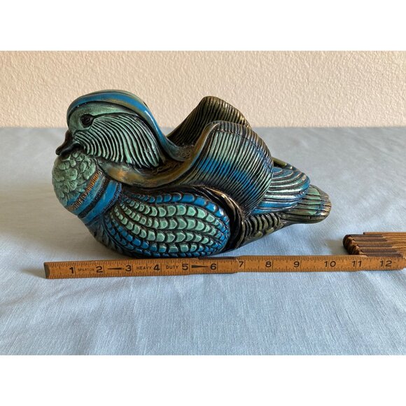 Vintage MCM 1969 Large Blue Green Duck Progressive Art Products Figurine - Picture 8 of 8